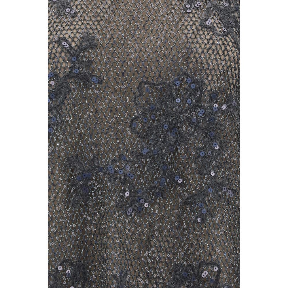 Brunello Cucinelli Gray Mohair Pattern Shirt