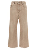 Brunello Cucinelli Beige Cotton Cropped Jeans