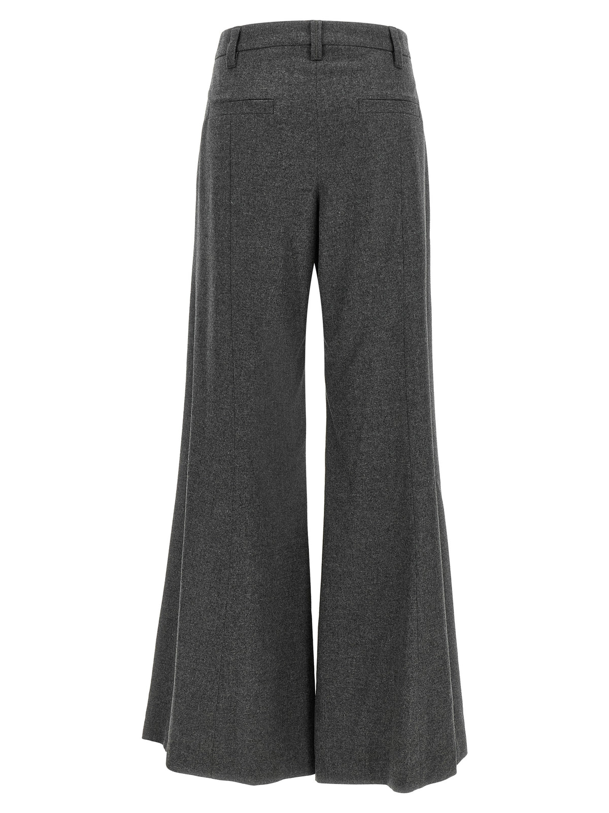 Brunello Cucinelli Gray Virgin Wool Flared Pants