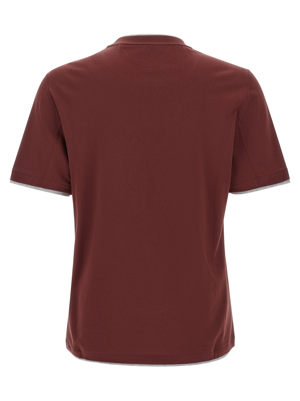 Brunello Cucinelli Bordeaux Cotton T-Shirt