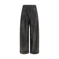 Brunello Cucinelli Black Leather Pants