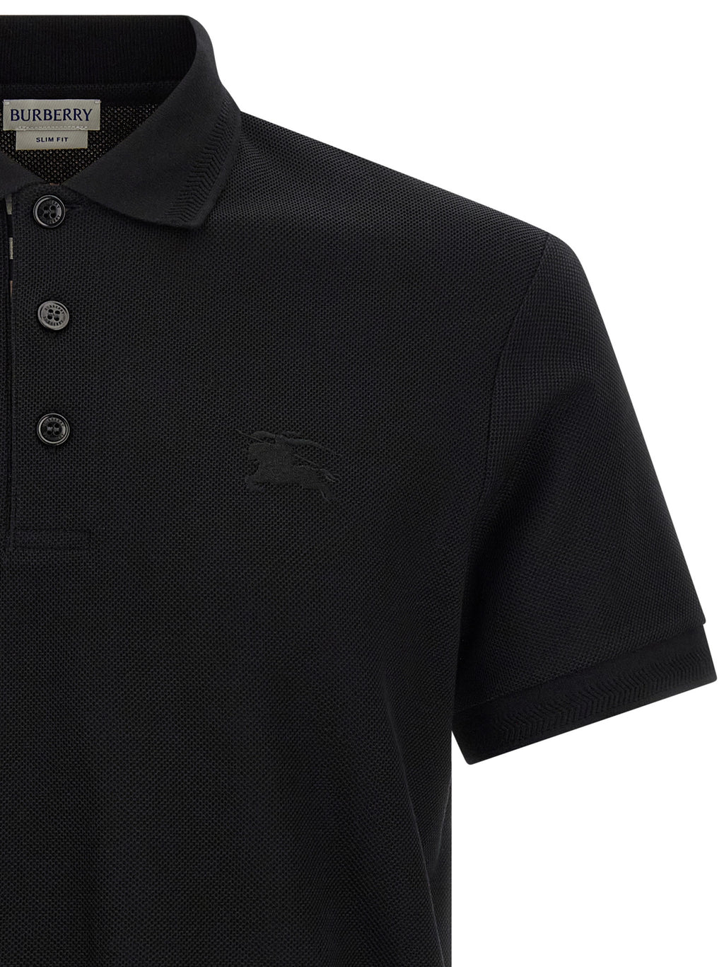 Burberry Black Cotton Polo Shirt