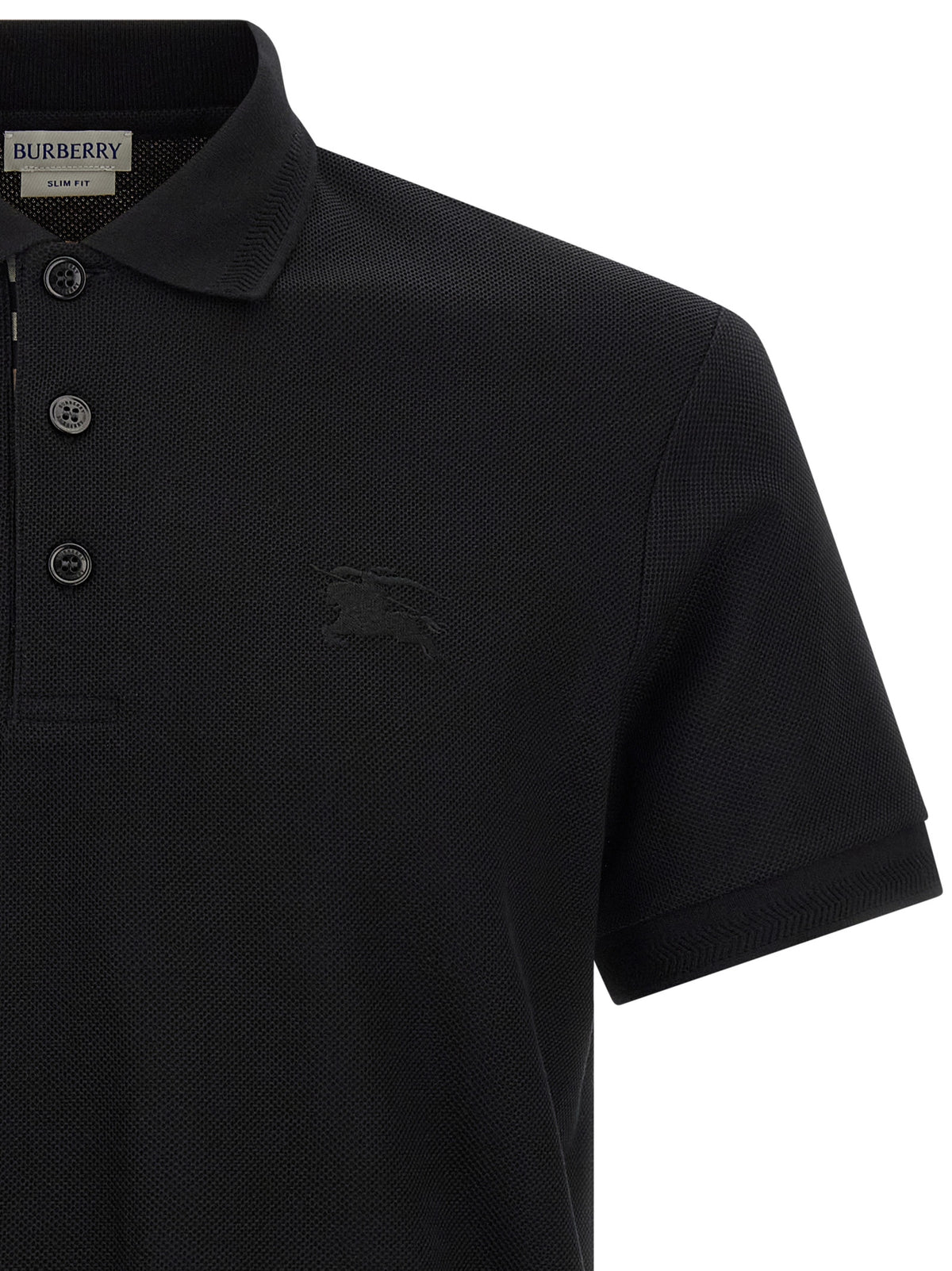 Burberry Black Cotton Polo Shirt