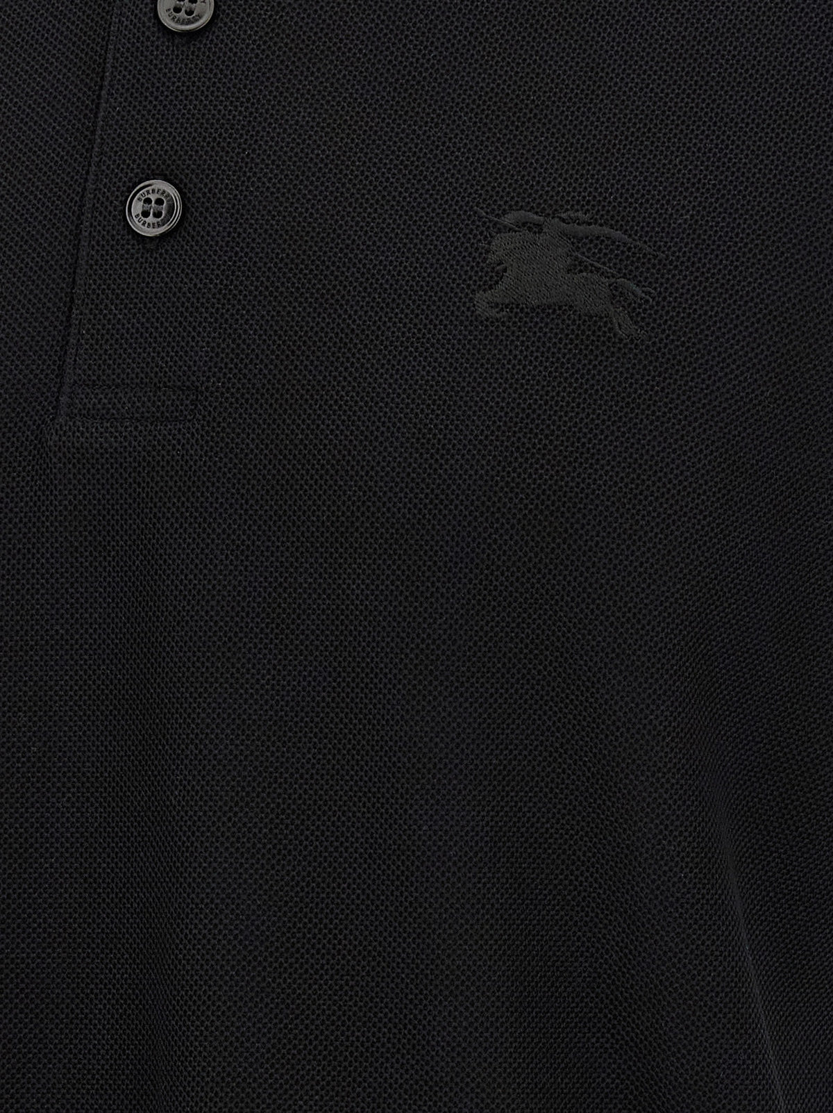 Burberry Black Cotton Polo Shirt