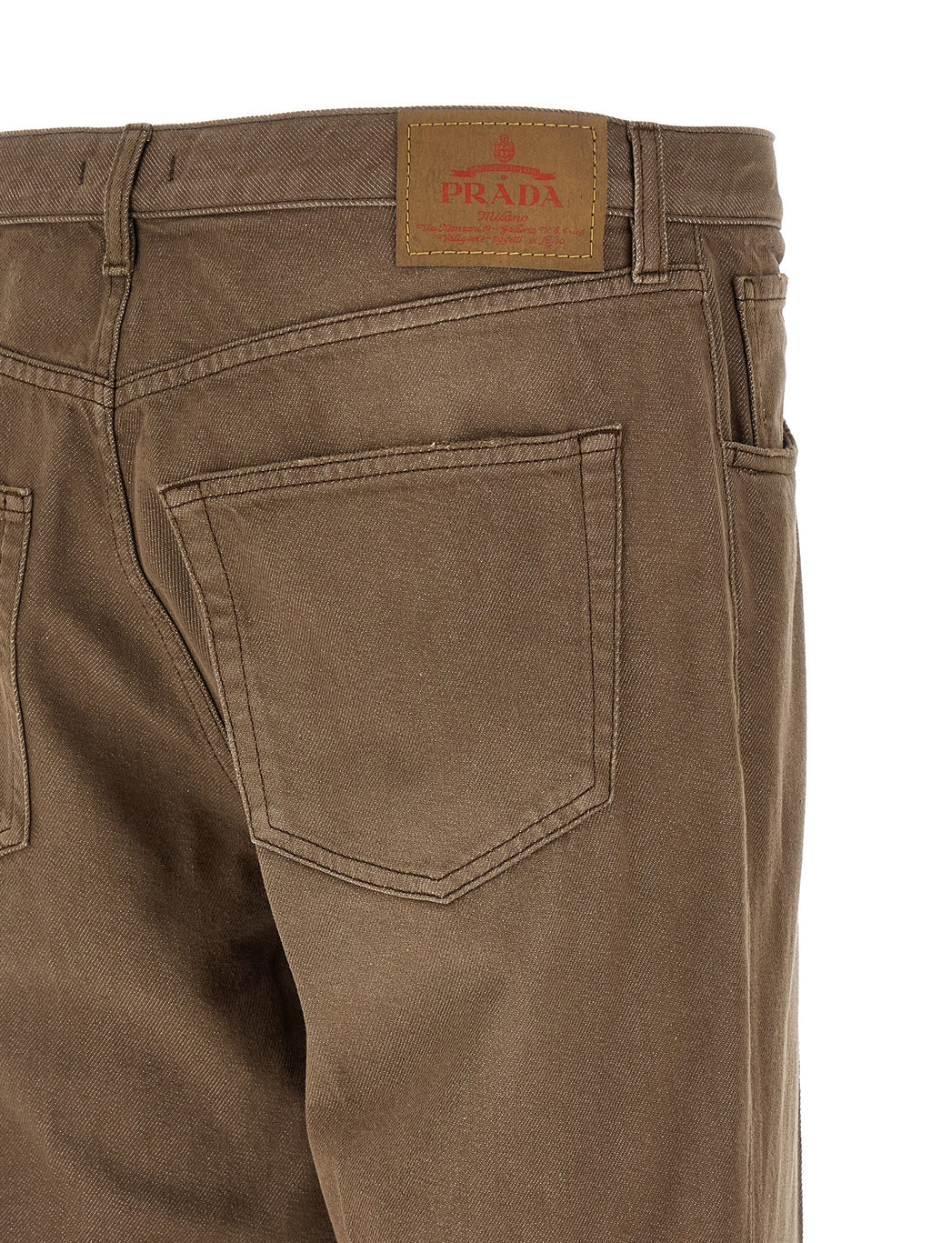 Prada Brown Cotton Casual Pants