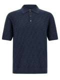Fendi Blue Cotton Polo Shirt
