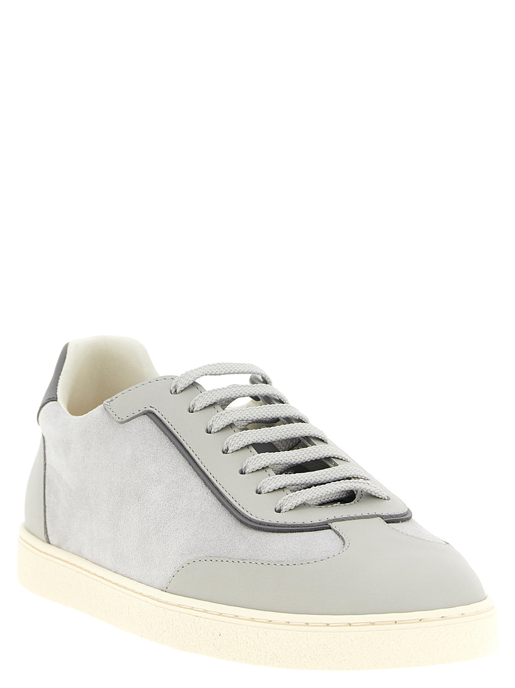 Brunello Cucinelli Gray Calfskin Low Top Sneakers