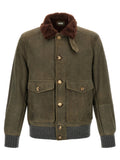 Brunello Cucinelli Bicolor Lamb Leather Leather Jacket