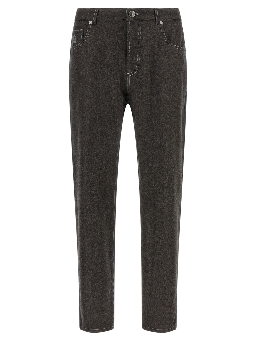 Brunello Cucinelli Gray Virgin Wool Casual Pants