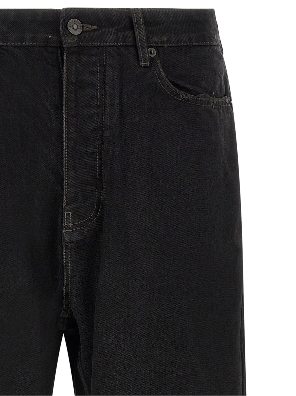 Balenciaga Black Cotton Relaxed Fit Jeans