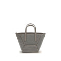 Brunello Cucinelli Gray Calf Leather Bos Taurus Handbag
