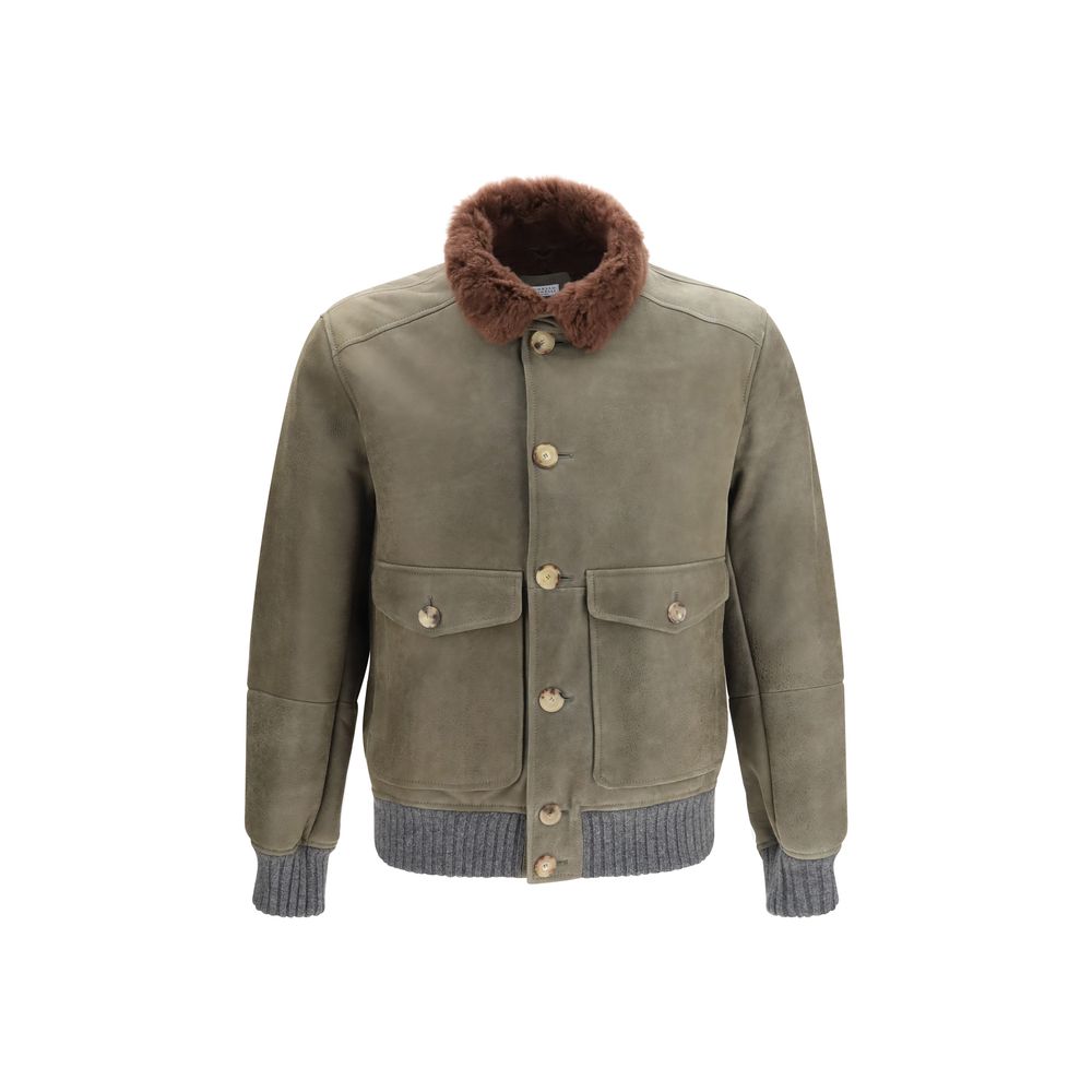Brunello Cucinelli Bicolor Cashmere Bomber