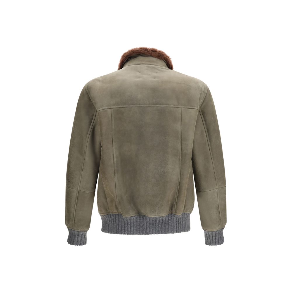 Brunello Cucinelli Bicolor Cashmere Bomber