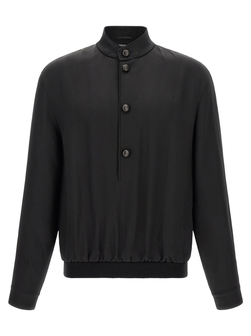 ZEGNA Black Satin Sweatshirt