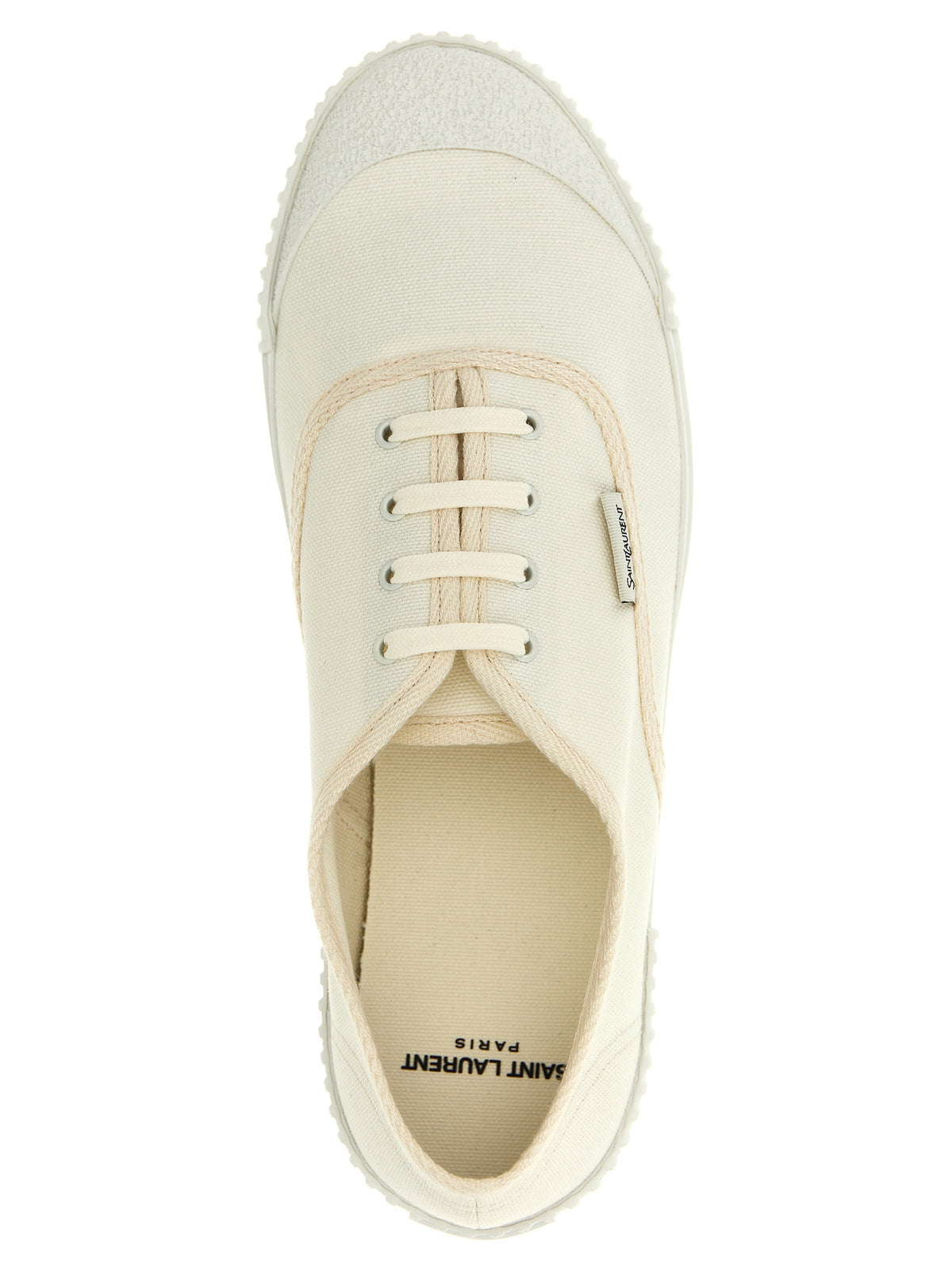 Saint Laurent White Cotton Low Top Sneakers