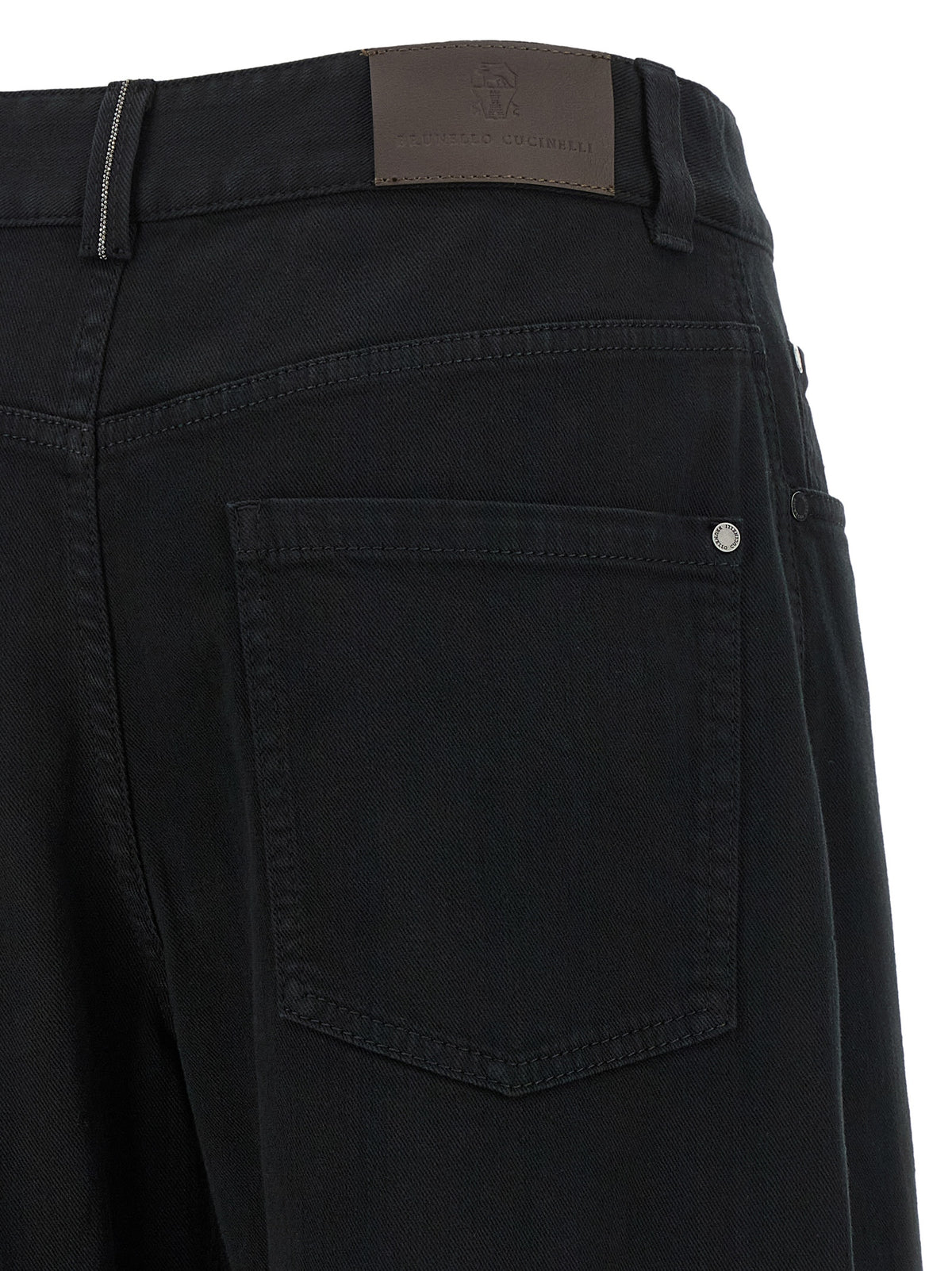 Brunello Cucinelli Black Cotton High-Waisted Jean