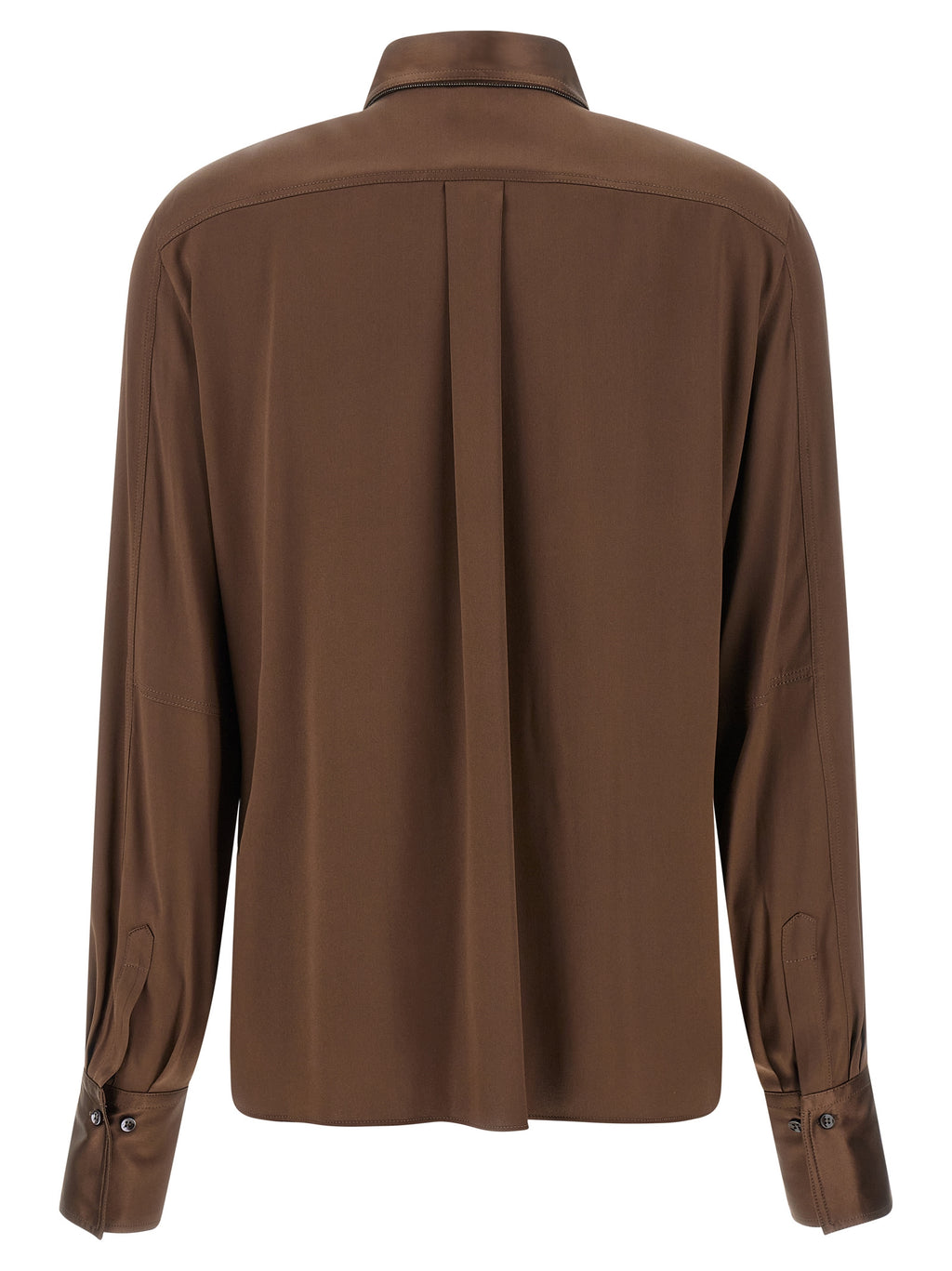 Brunello Cucinelli Brown Silk Blouse