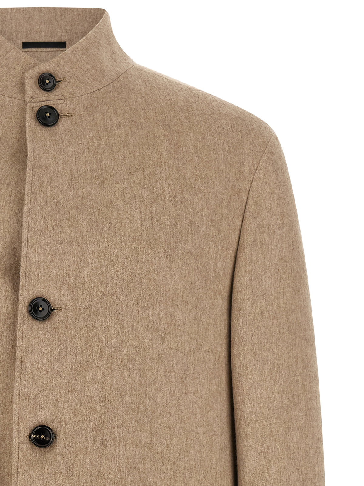 ZEGNA Beige Cashmere Full-Length Jacket