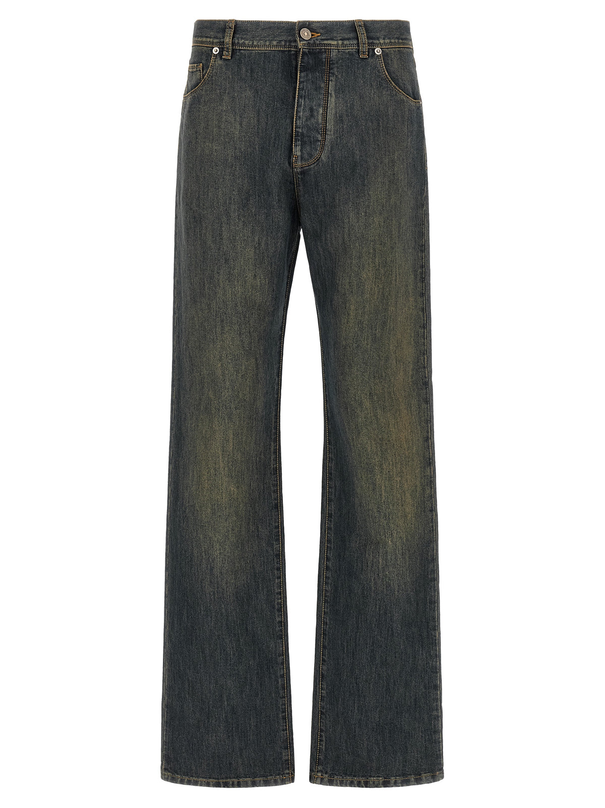 Fendi Blue Cotton Straight-Leg Jeans