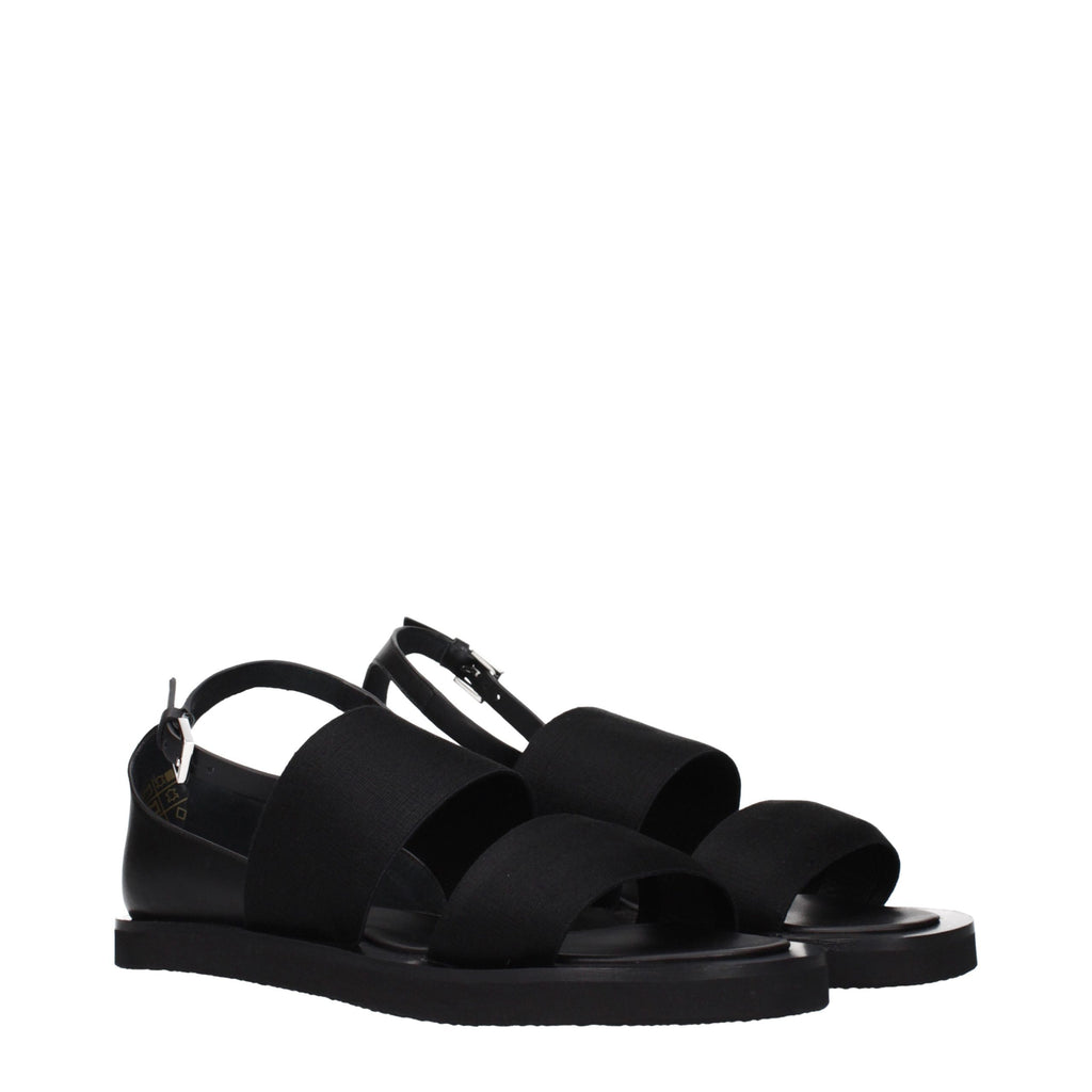 Max Mara Black Fabric Flat Sandals