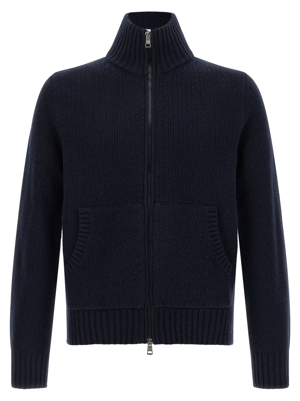 Moncler Blue Virgin Wool Cardigan