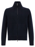 Moncler Blue Virgin Wool Cardigan