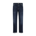 Brunello Cucinelli Blue Cotton Straight-Leg Jeans