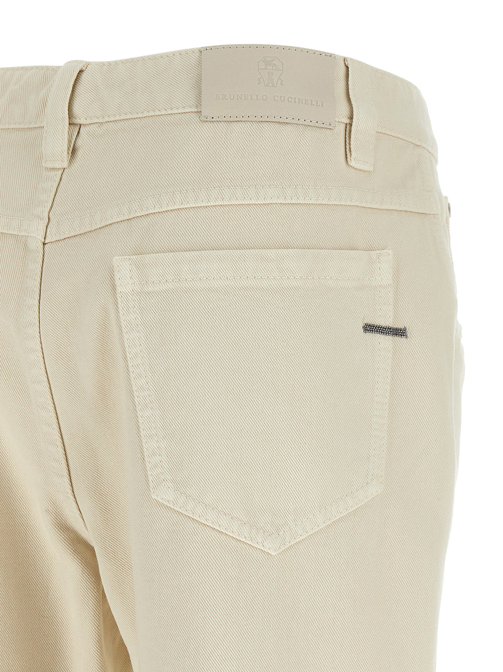 Brunello Cucinelli Beige Cotton Straight-Leg Jeans