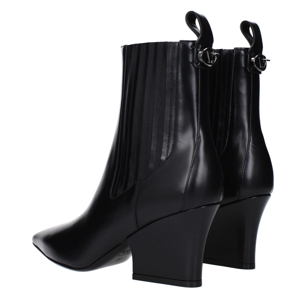 Valentino Garavani Black Leather Ankle Boots