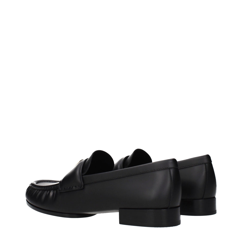 Givenchy Black Leather Slip-On Loafers